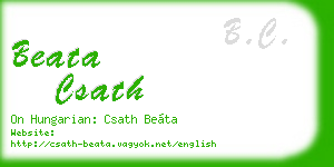 beata csath business card